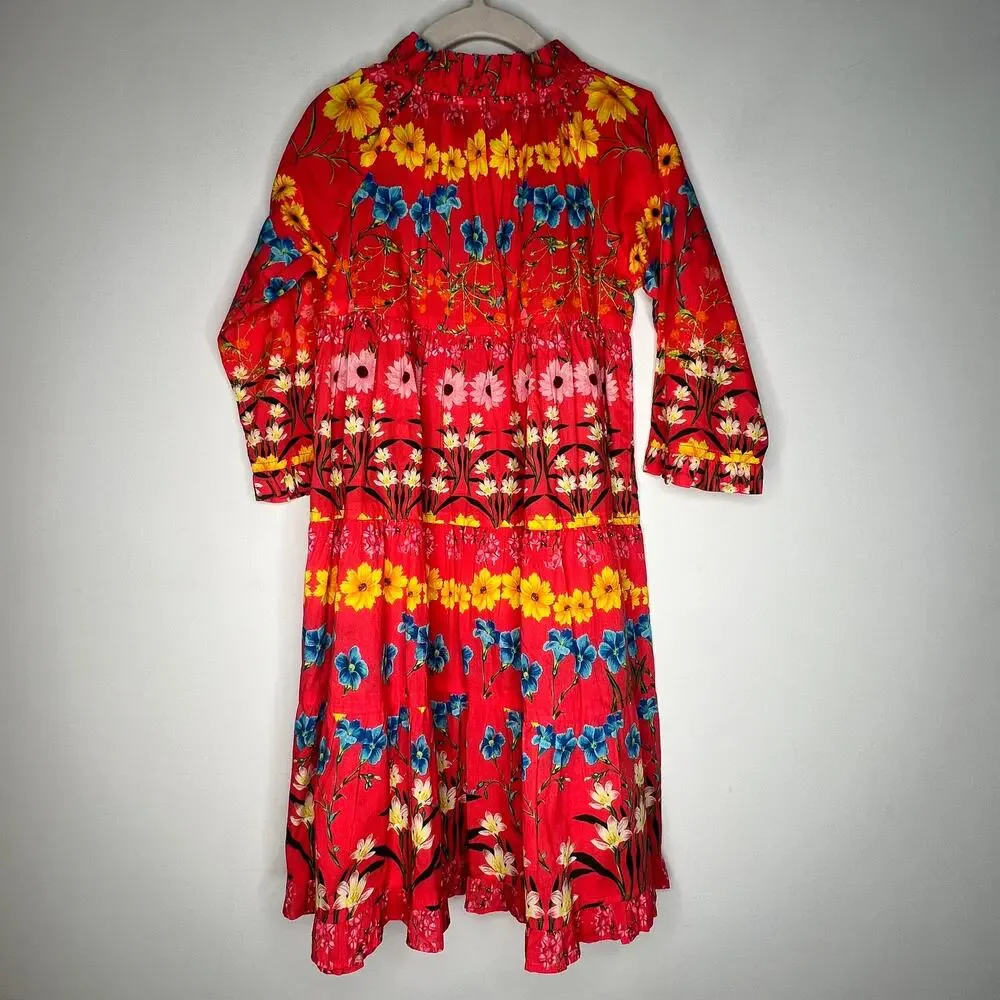 Cara Cara Floral Long Sleeve Dress Size Girls 8
